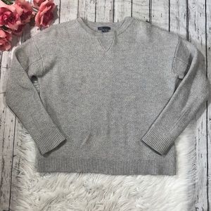 VINCE // Wool Yak Crewneck Knit Sweater in Gray